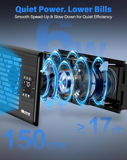 Hisummer Window Register Booster Fan Fit 4" x 10" Air Vent Duct Openings - Image 3
