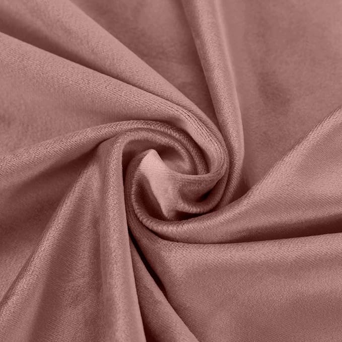 ChadMade Blackout Lined Premium Velvet Curtain Coral 50Wx108L Inch, Eyelet - Image 6