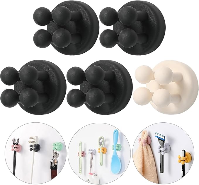 iBetterLife Razor Holder for Shower Hooks – 5Pcs Self Adhesive Wall Mounted by iBetterLife