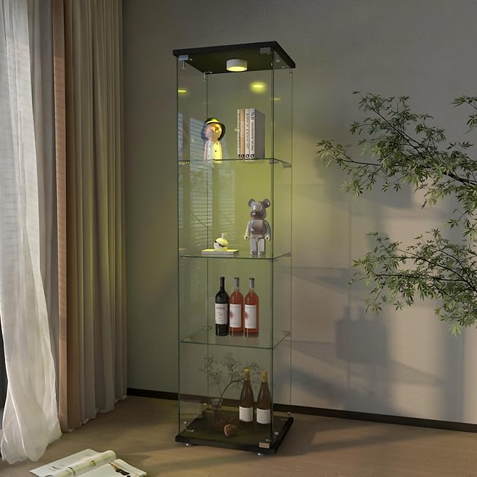 Yoluckea 4-Shelf Glass Display Cabinet by Yoluckea