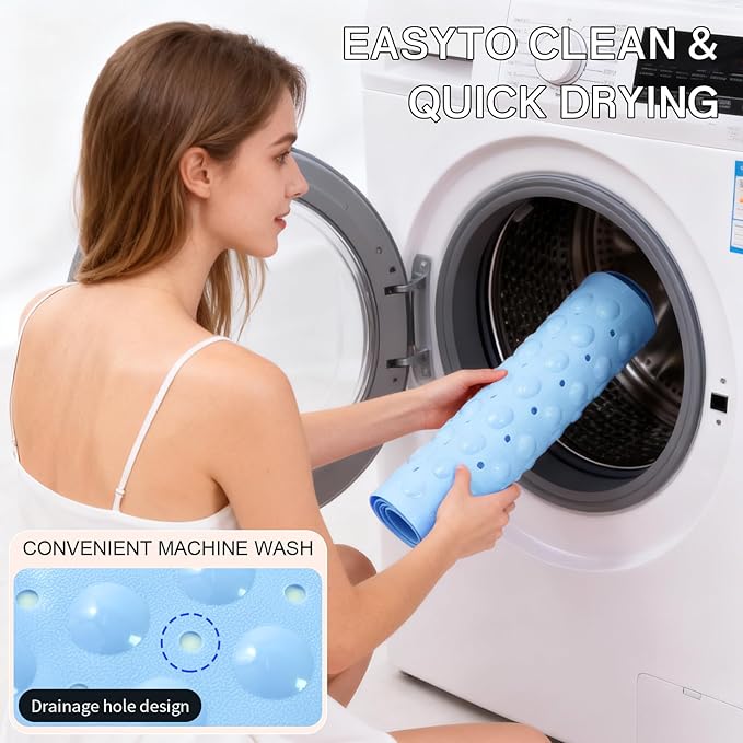 Anti-Slip Bathtub Shower mat, 39.3×15.7 inch（Approximately 100 × 40cm） Soft - Image 5