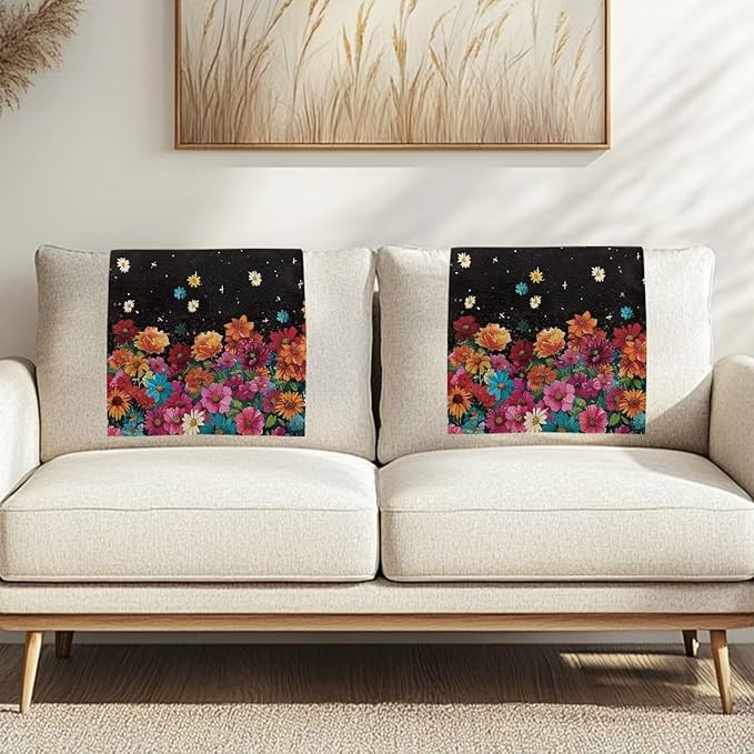 Hippie Flower Recliner Chair Cover Sofa Back Cover Washable Furniture Protector - Image 3