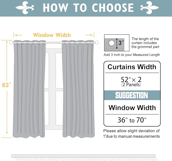 ChrisDowa Blackout Curtains 63 inches Long - Image 5