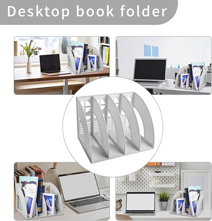Marte Vanci Magazine File Holder Desktop Book Organizer Plastic Storage Sturdy - Image 5