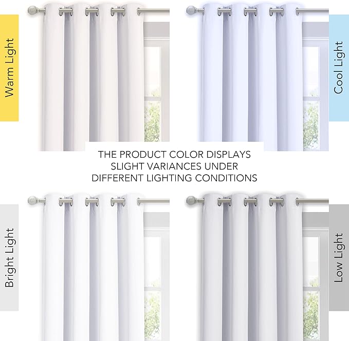 NICETOWN White 100% Blackout Lined Curtain, 2 Thick Layers Completely Blackout - Image 5