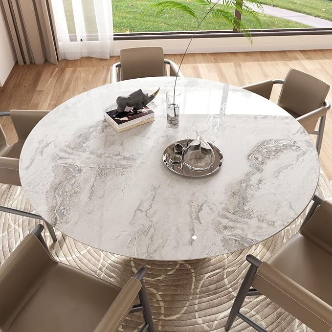 CRE8TIVE 12"x80" Glossy Beige Silver Liquid Marble Contact Paper Peel and Stick - Image 7