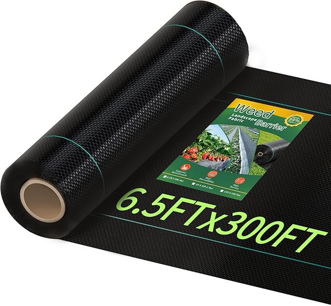 6.5ftx300ft Weed Barrier Landscape Fabric Heavy Duty, Premium 3OZ Garden by Unknown