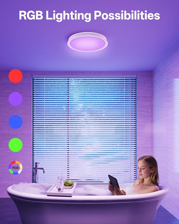 Bathroom Exhaust Fan with RGB Lights, 110CFM/1.0 Sones Vent Fan with 3 Color - Image 3