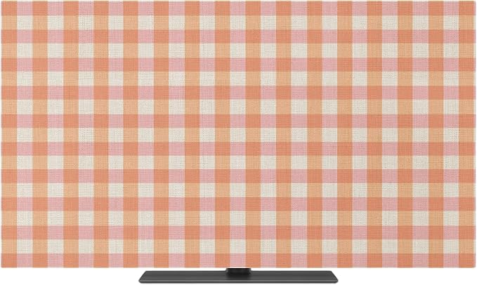 Rustic Vintage Buffalo Plaid Indoor TV Cover, Elastic TV Screen Protector - Image 2