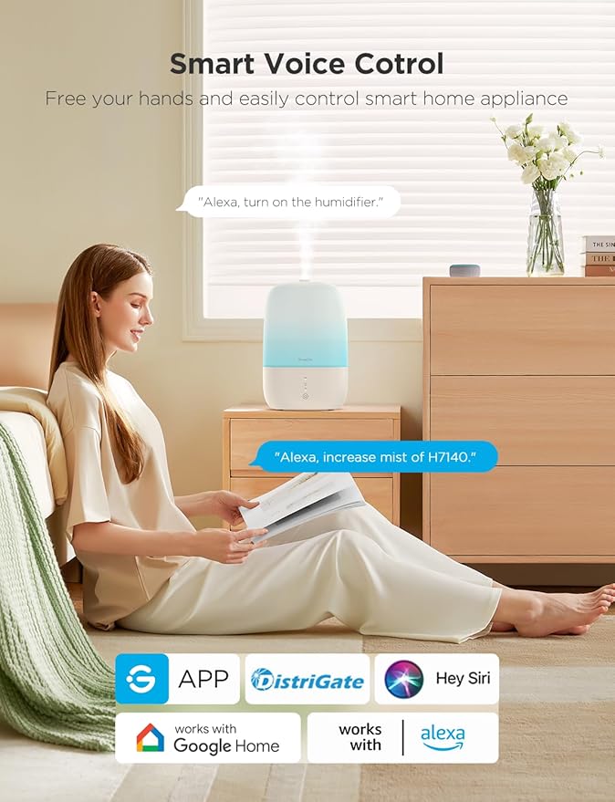 GoveeLife Smart Humidifiers for Bedroom, 3L Top Fill Cool Mist Humidifiers - Image 2