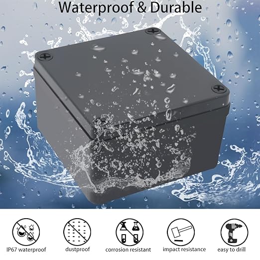 Junction Box, IP67 Waterproof ABS Black Project Box - Image 2