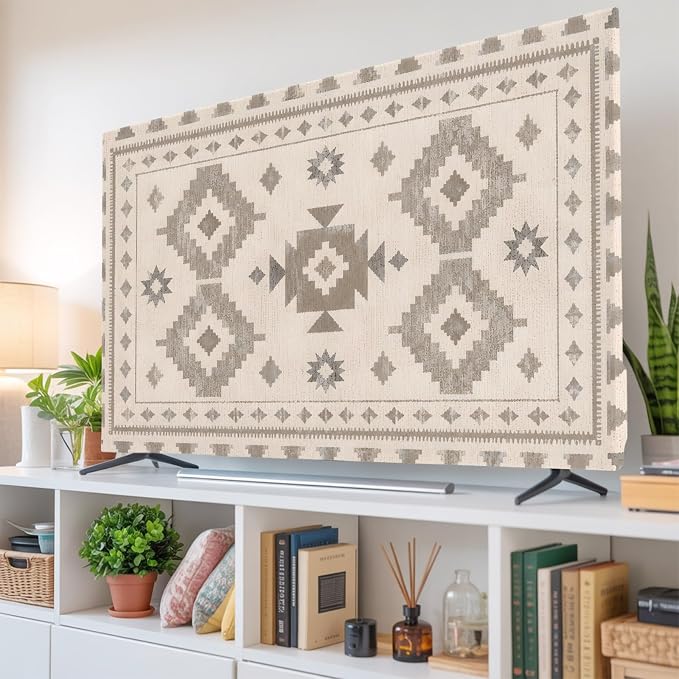 RetroTribal Geometric Southwestern Indoor TV Cover, Elastic TV Screen Protector by Unknown