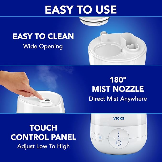 Vicks FilterFree Plus Cool Mist Plus Humidifier, Medium Room –Filter-Free Cool - Image 6