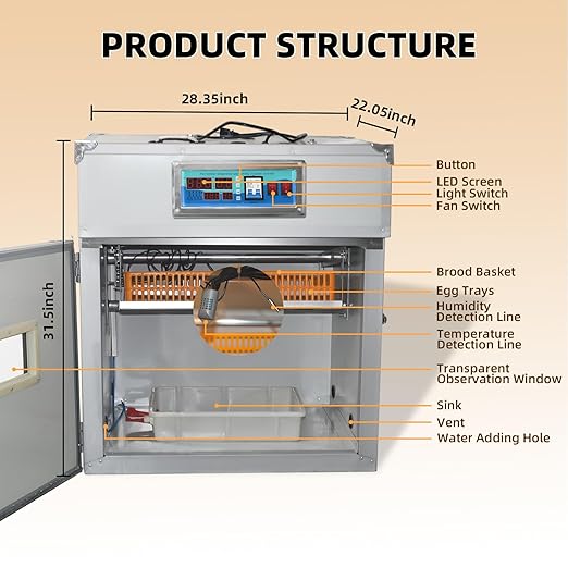 XKV 88 Egg Incubator with Automatic Egg Turning, Temperature Control and - Image 2
