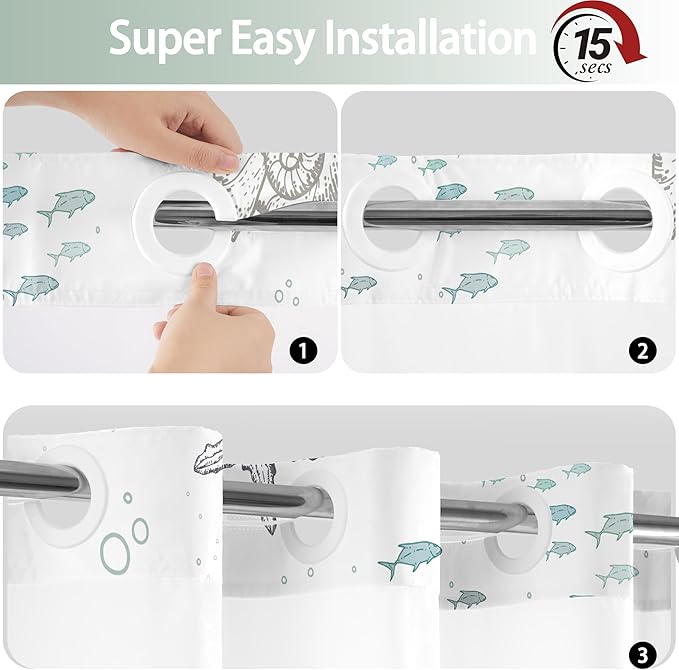 Stall No Hook Shower Curtain - Image 5