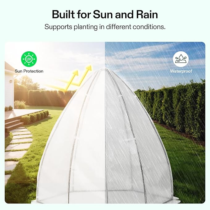 VIVOSUN Portable Mini Greenhouse 72x63x63-Inch Tent-Style Greenhouse, PE Cover - Image 3