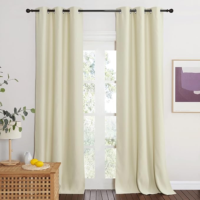 NICETOWN Farmhouse Blackout Patio Sliding Door Curtain Extra Wide, Grommet Room - Image 3