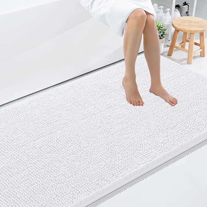 Smiry Luxury Chenille Bathroom Rugs 59x35, Extra Soft and Absorbent Shaggy Bath by Smiry