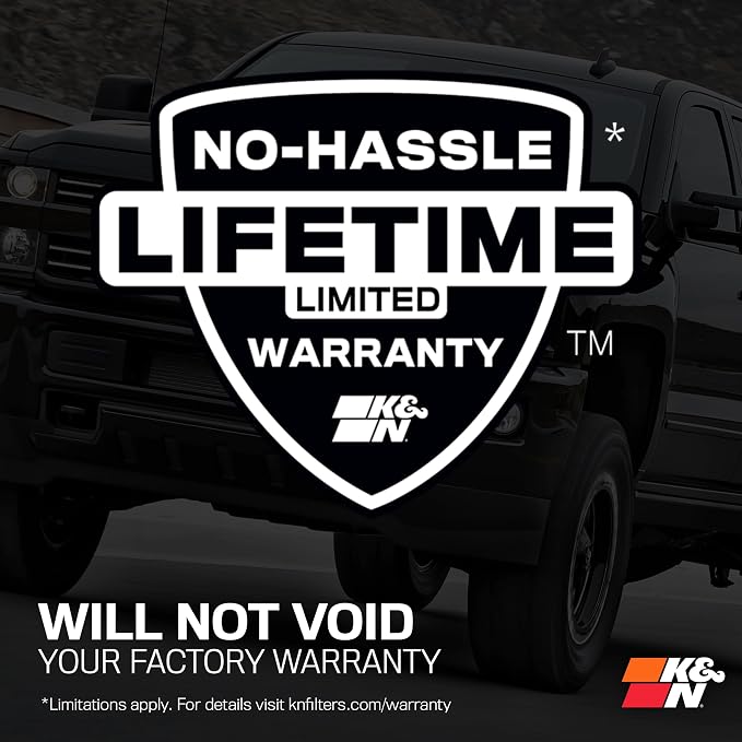 K&N Cold Air Intake System: Dry-Flow Air Filter, Increase Performance & Towing: - Image 9