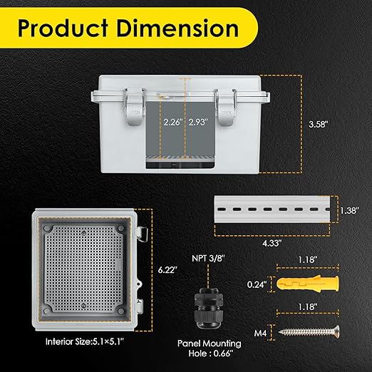 Waterproof Electrical Junction Box, IP67 Plastic Weatherproof Electrical - Image 3