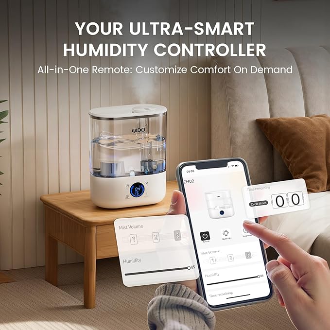 QIDO Top Fill Humidifiers for Bedroom, 5 L Cool Mist 36H Super Long Time - Image 5