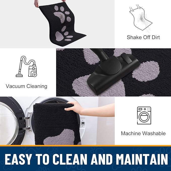 Smiry Dog Door Mat for Muddy Paws, Absorbs Moisture and Dirt, Low-Profile - Image 8