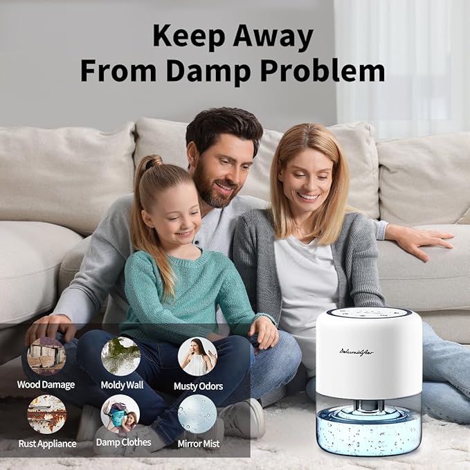 44oz Small Dehumidifier for Home Auto-Off Quiet Portable Dehumidifier - Image 8