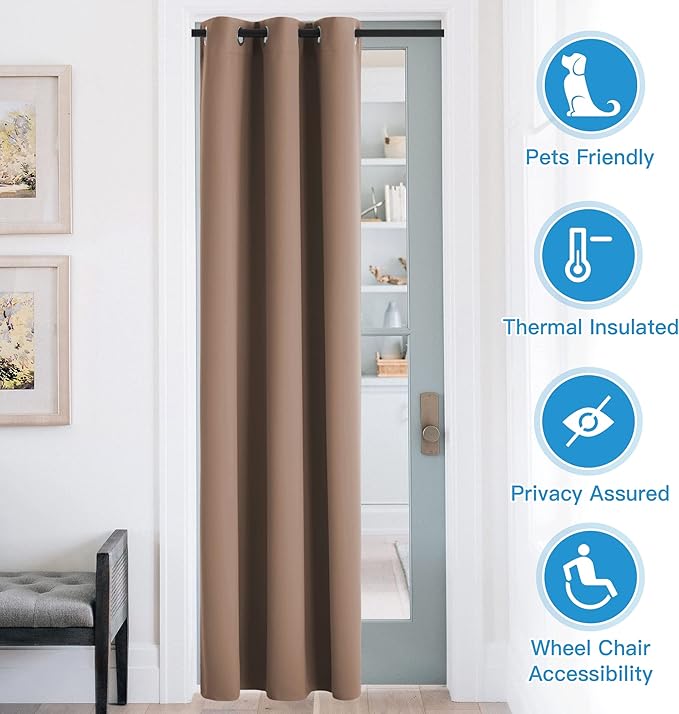 RYB Home Blackout Curtains Thermal Insulating Privacy Temporary Door Curtains - Image 3