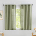 DONREN Sage Green Linen Back Tab Curtains 72 Inches Long 2 Panels Set by DONREN