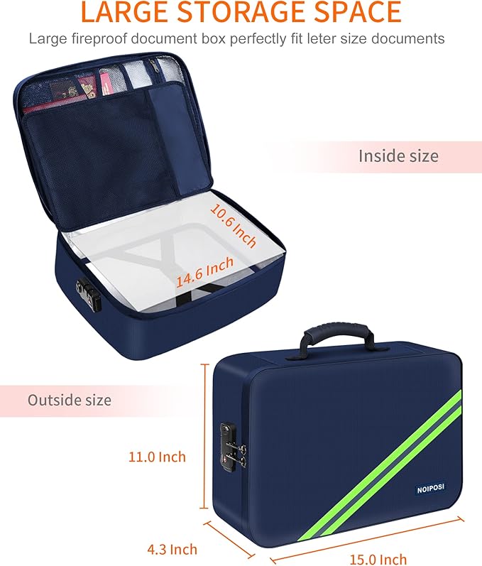 Noiposi Important Document Organizer, Waterproof and Fireproof Document Box - Image 6