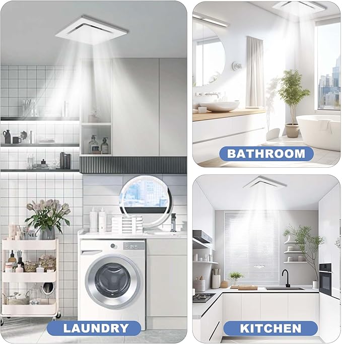 Bathroom Fan Ceiling Mount Exhaust Ventilation, 141 CFM 0.7 Sones, 4 Inches Duct - Image 5