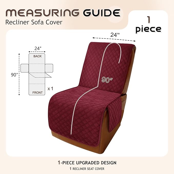 Arfntevss Waterproof Recliner Sectional Couch Covers - Image 5