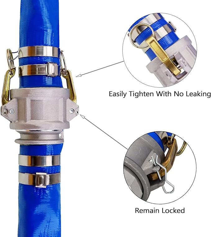DAVCO 2" ID × 25 ft Pool Backwash Hose, Heavy Duty Reinforced Blue PVC Lay Flat - Image 6