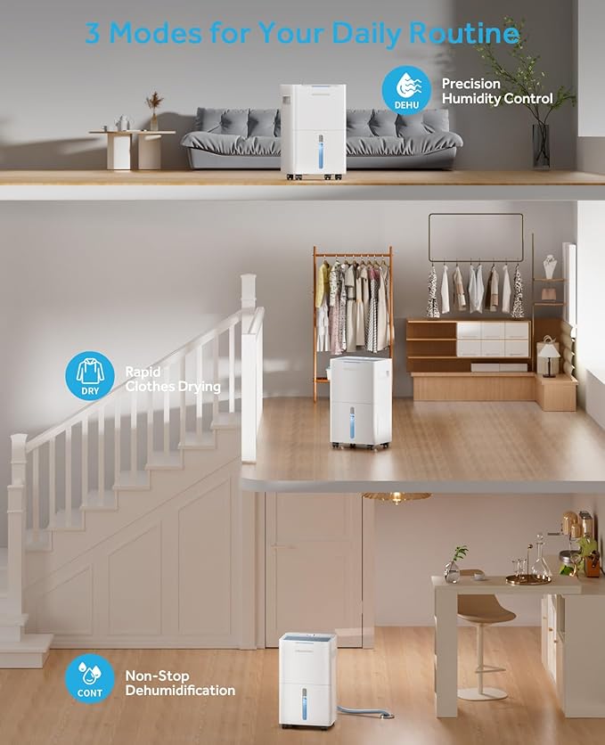 21 Pints Dehumidifier for Basement, 1500 Sq. Ft Dehumidifiers for Home - Image 4