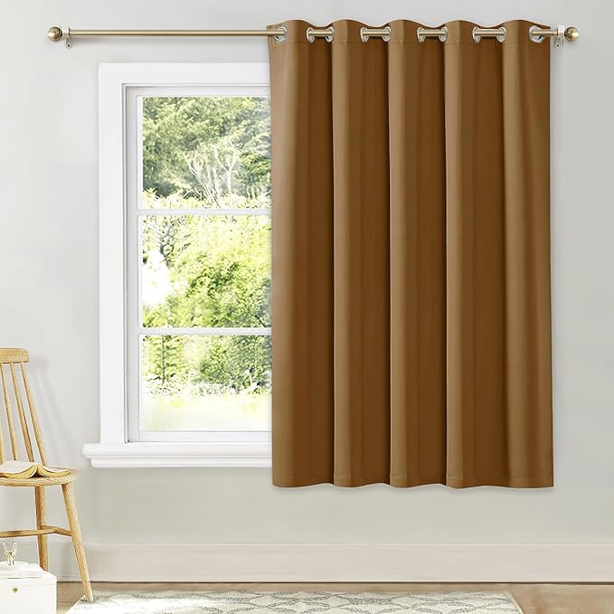 NICETOWN Bedroom Window Blackout Curtain Panel, 1 Panel, 70 x 63 inch, Thermal by NICETOWN