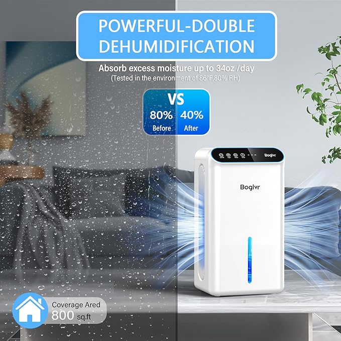 Dehumidifiers, Dehumidifier for Home Quiet Small Dehumidifier for Bedroom - Image 3