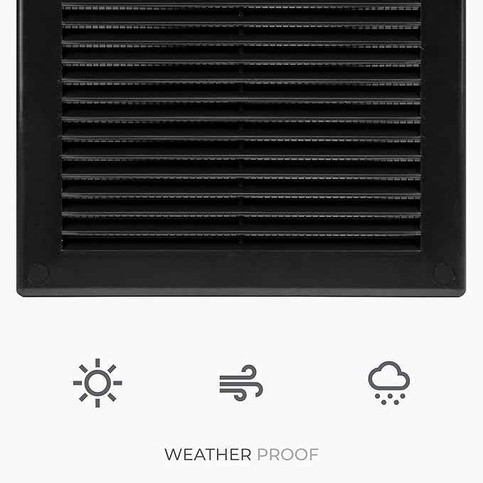 5-Pack 10" x 10" Square Air Vent Cover – Black Plastic Vent Deflector - Image 6