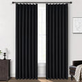 Blackout Curtains 84 Inches Long, Complete Black Out Curtains by QJMYDECO