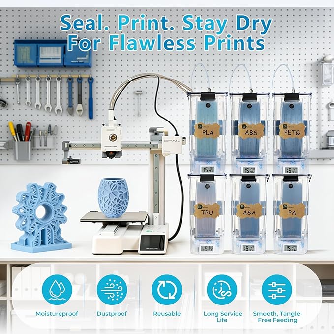 Filament Storage Box for 3D Printer, Dual-Outlet Airtight Dry Box - Image 9