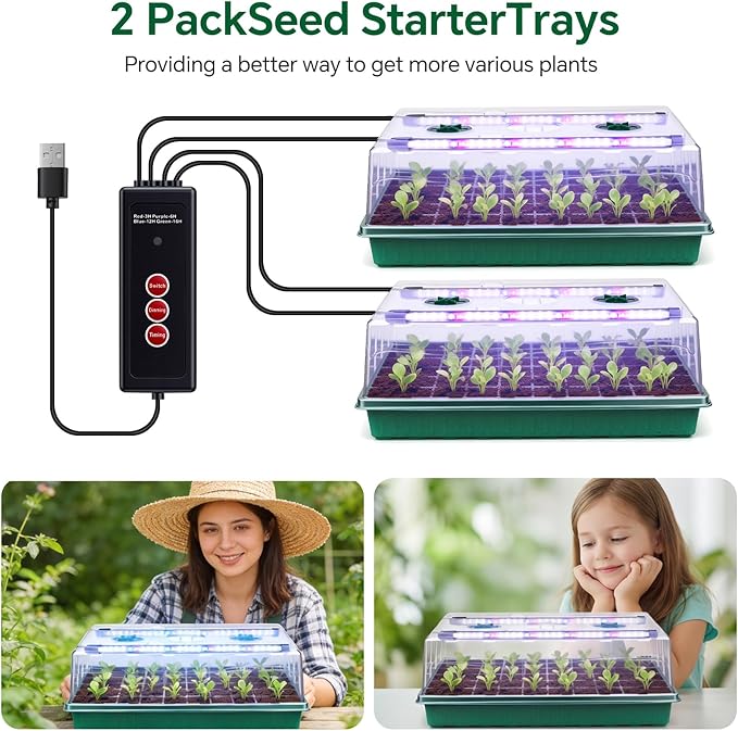 2 Pcks Seed Starter Tray 120 Cells Seed Starter Kit - Image 6