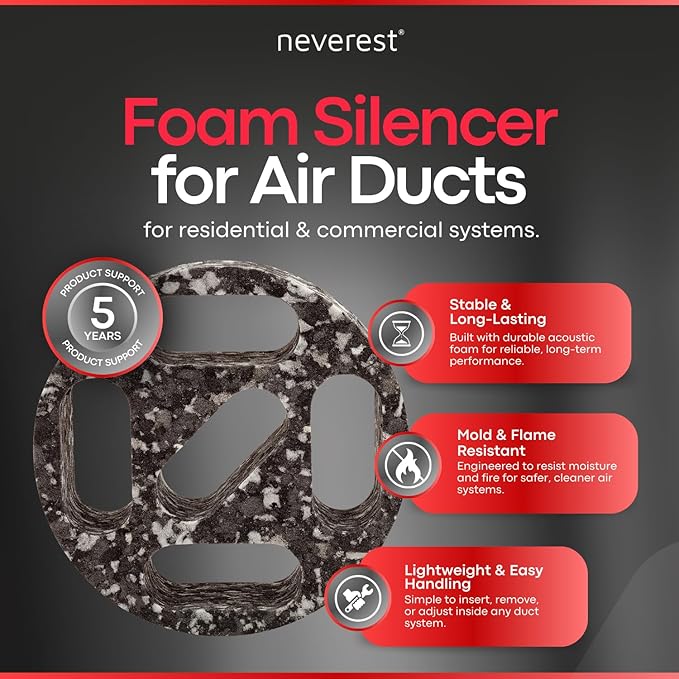 neverest® ESD 6 Inch Inline Duct Silencer – Commercial/Residential HVAC Noise - Image 2