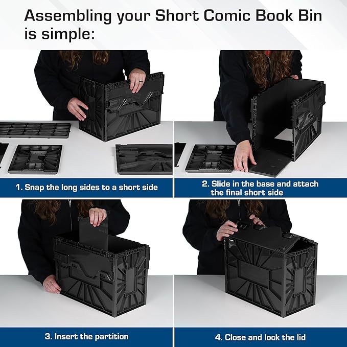 BCW Short Comic Book Bin | Holds 150 Comics | Stackable Plastic Storage | - Image 4