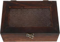 Rustic Wooden Jewelry Box with Glass Lid Small Natural Wood Keepsake Case by ORFOFE