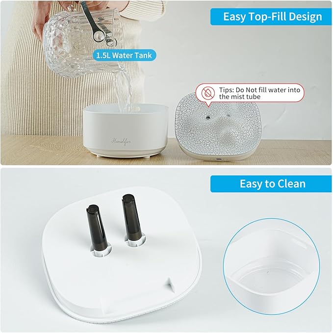 Portable 1500ml Small Cool Mist Humidifier, USB Personal Desktop Humidifier - Image 5