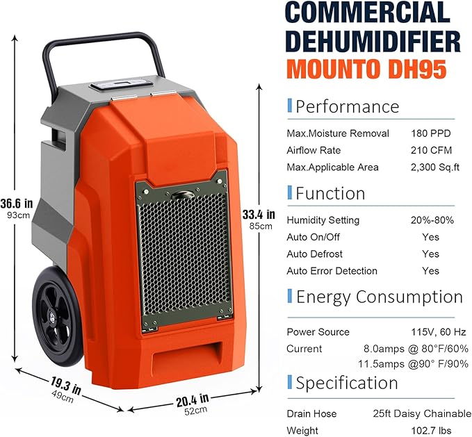 MOUNTO 180Pints LGR Industrial Dehumidifier - Image 4