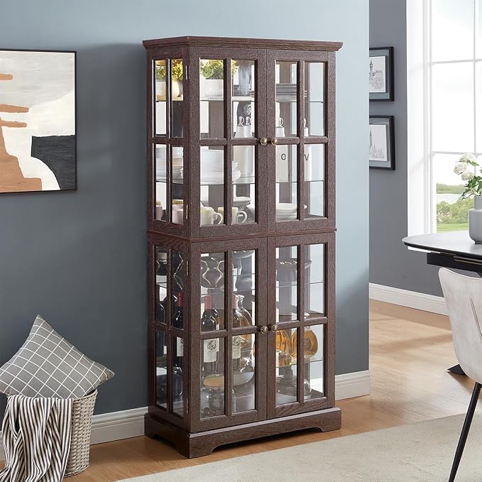 Lighted Glass Curio Cabinet - Image 6