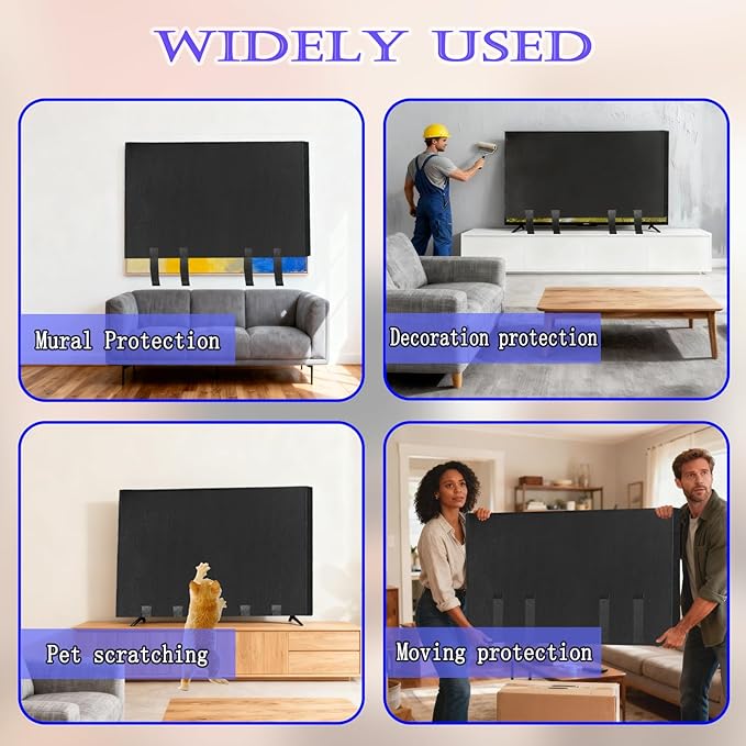 50"-55" Thicken TV Cover Moving Dust Anti-Scratch TV Screen Cover Fits - Image 7