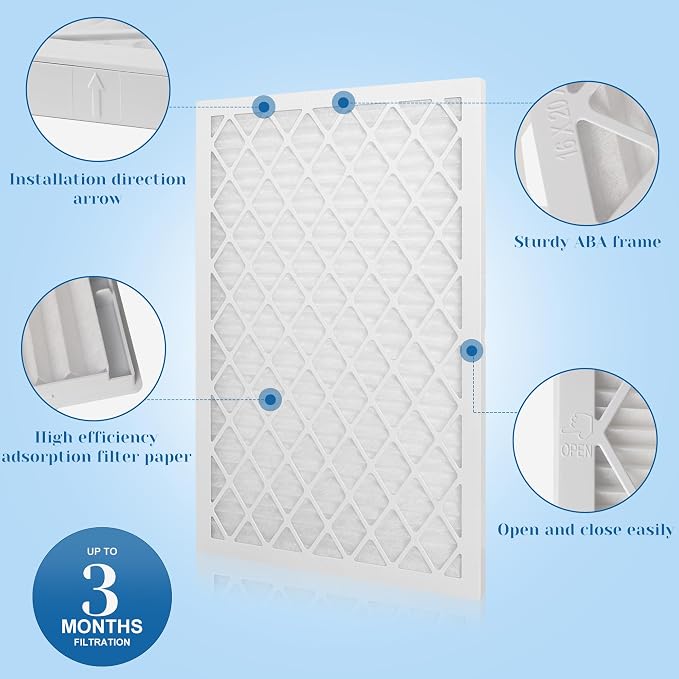 16x20x1 MERV 11 Air Filter, Quality AC/HVAC Furnace Filter，1 Reusable ABS Frame - Image 5