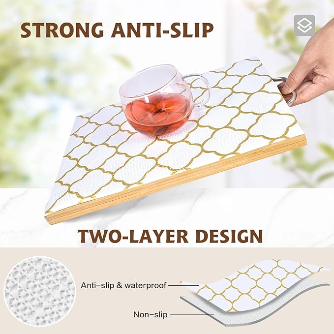 Shelf Liners for Kitchen Cabinets 12in x 20FT Non Adhesive Drawer Liner Gold - Image 2