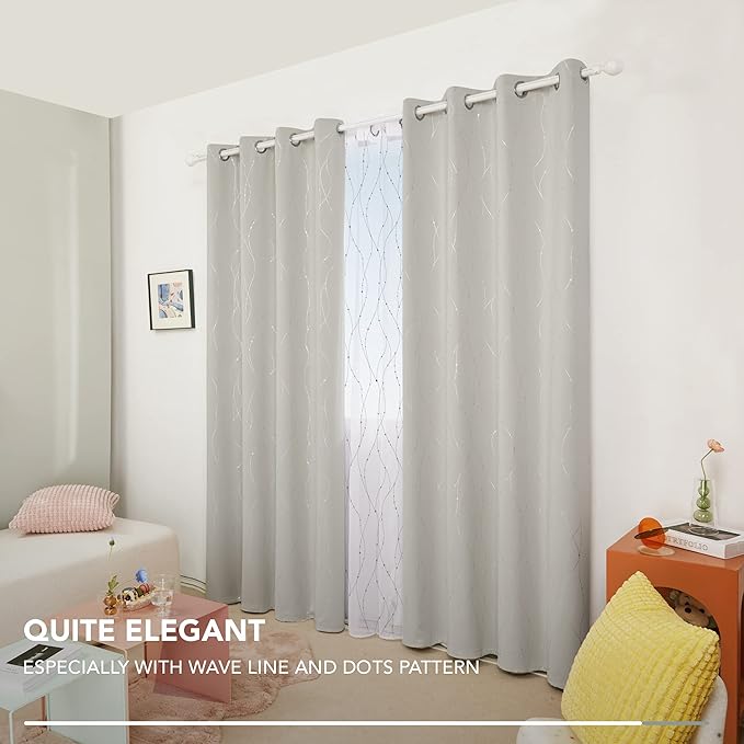 Deconovo Room Darkening Curtain, Thermal Insulated Noise Reducing Drapes - Image 8